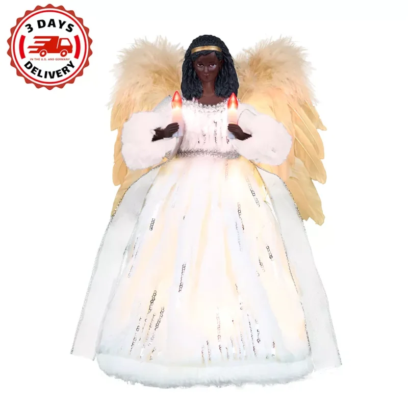 The black angel tree topper's delivery time is 3 days to the US and Germany