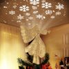 Built-in LED Snowflake Projector Lights Angel Tree Topper