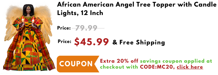 Black angel tree topper now only 45.99 USD and can get an extra 20% discount with code MC20