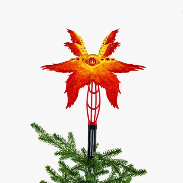 The front of a Biblically accurate Seraphim angel on top of the Christmas tree