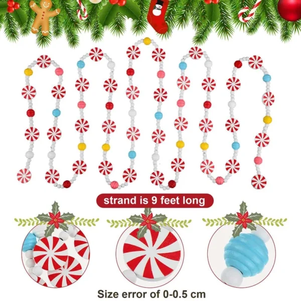 The length of beaded Christmas tree garland is 9 feet