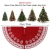 The size of the red embroidered Christmas tree skirt is 36 inches