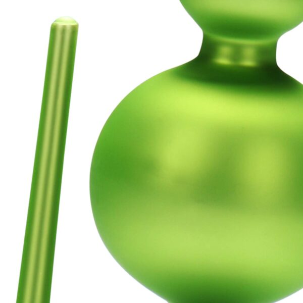 The details of apple green glass spherical finial tree topper