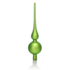 The front of apple green glass spherical finial tree topper