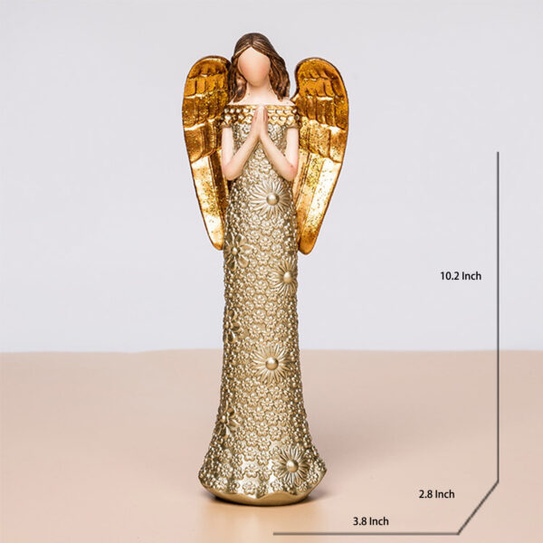 The product size of gold guardian angel statue, Height is 10.2 inches