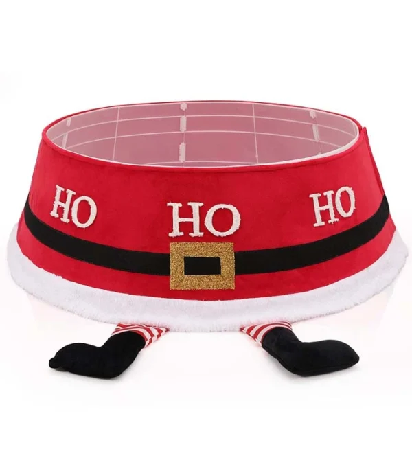 The front of red Christmas tree collar in white background