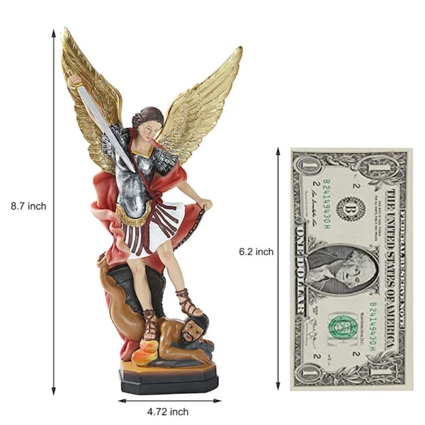 The size of Colorful St Michael Angel Statue