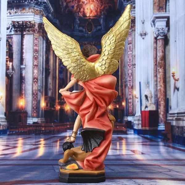 The back of Colorful St Michael Angel Statue