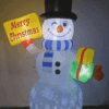 The gif display of Inflatable Snowman Christmas ornaments with rotating LED lights