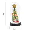 The height of the Christmas tree in glass dome is 8.7inch, width is 4.31 inch