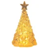 Crystal Christmas tree night light tabletop color-changing decoration, White with yellow lighting