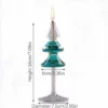 The height of glass Christmas tree candle holder clear kerosene oil lamp is 7.09 in, width is 2.95 in