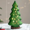 The height of glass christmas tree night light hotel window restaurant tabletop ornaments is 9.8 inch