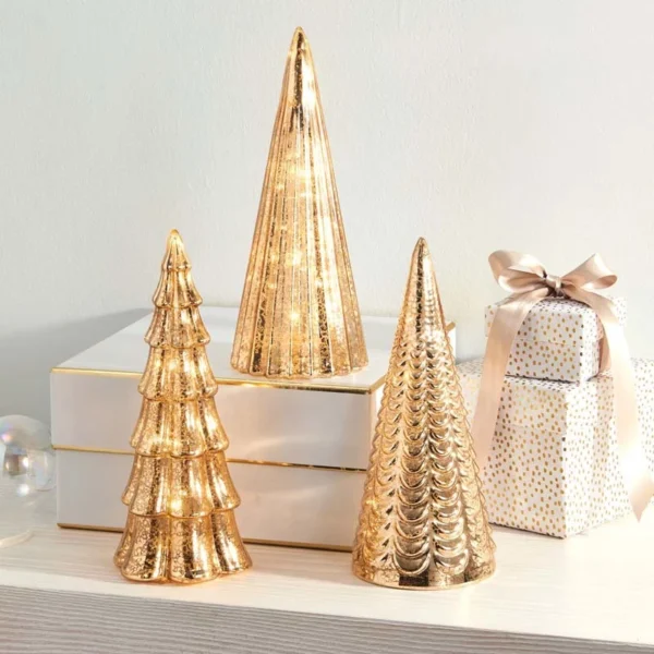 The 3 champagne gold mercury finish glass Christmas tree are best gifts