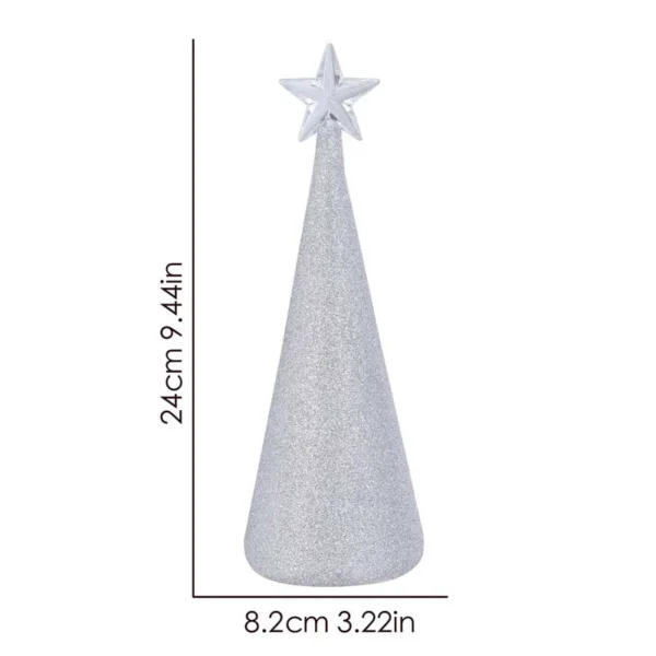 The height of LED light changing glass Christmas tree is 9.4in, width is 3.22in