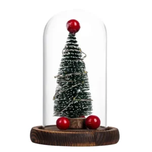 The glass cover Christmas tree led glowing desktop ornament, Front