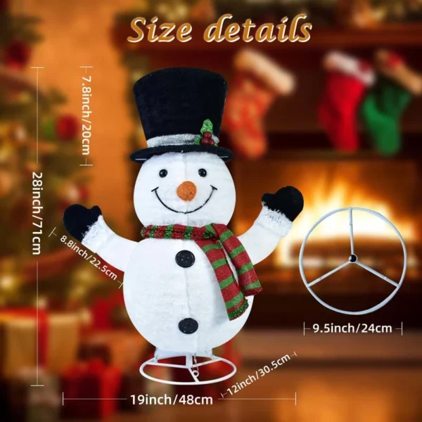 The height of glowing Snowman Christmas ornament yard decoration is 28inch, width is 19 inch
