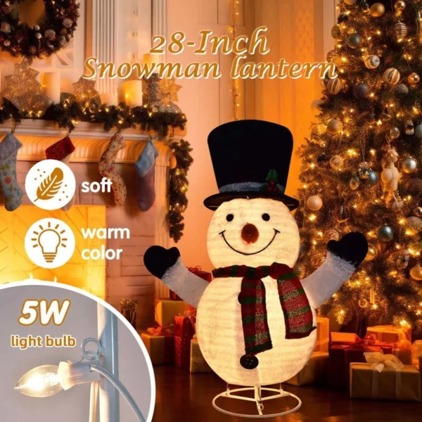 The features of glowing Snowman Christmas ornament yard decoration