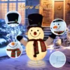 The details of glowing Snowman Christmas ornament yard decoration