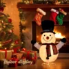 The indoor display of glowing Snowman Christmas ornament yard decoration