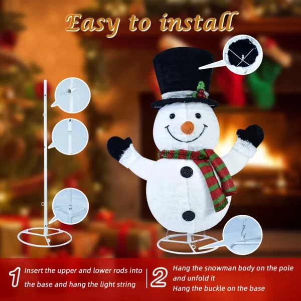 This glowing Snowman Christmas ornament yard decoration is easy to install