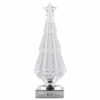 The lighted crystal christmas tree with swirling glitter snow globe, front