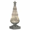 The lighted crystal christmas tree with swirling glitter snow globe, side