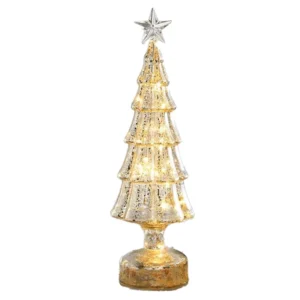 The mercury glass Christmas tree mini tabletop decoration, Front