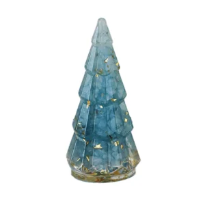The sea blue natural crystal handmade small christmas tree desktop ornament