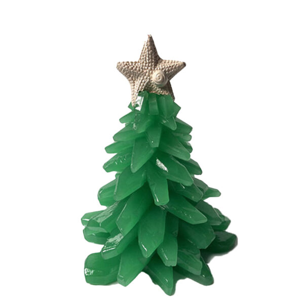 There is a newin green glass Christmas tree