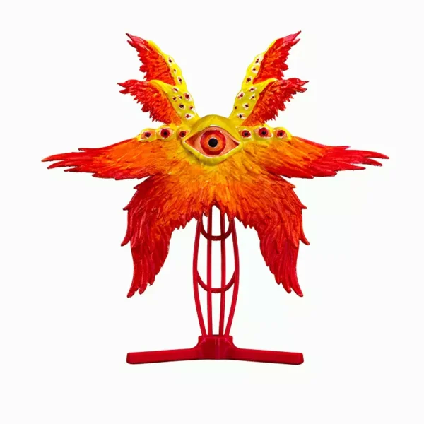 Front of white big eye Seraphim biblically accurate angel tree topper