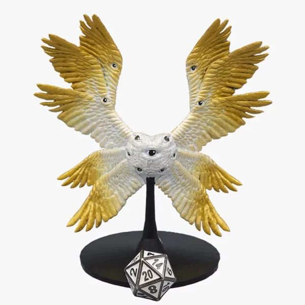 The front of the big eye Seraphim biblically accurate angel tree topper