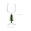 The height of vintage glass Christmas tree wine glass with scarf is 8.26inch, width is 3.34 inch