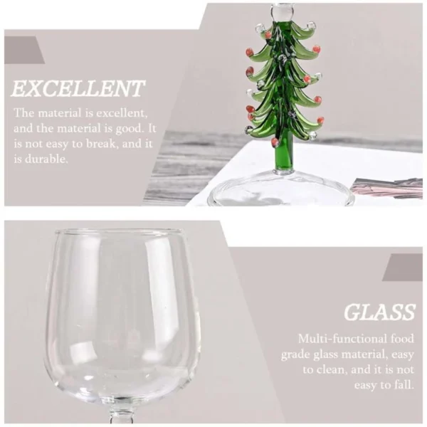 These vintage glass Christmas tree wine glass with scarf are made of glass