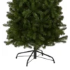 This slim artificial Christmas tree has a stand base