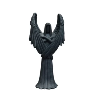 Front of black fallen angel statue top view