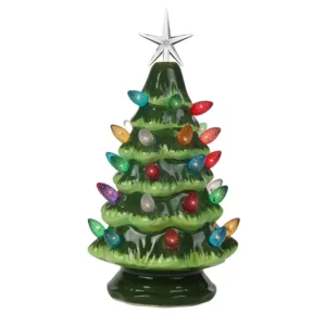 Front of 6.5″ Tabletop Ceramic Vintage Christmas Tree