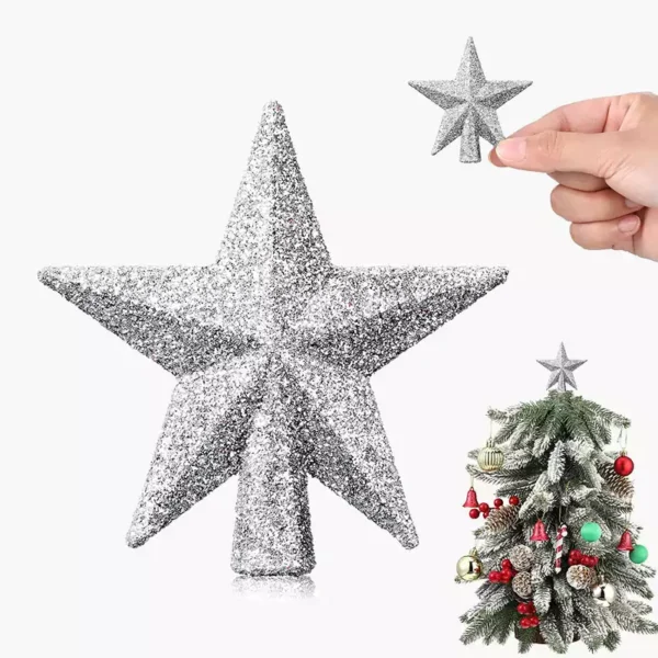 A silver mini tree topper