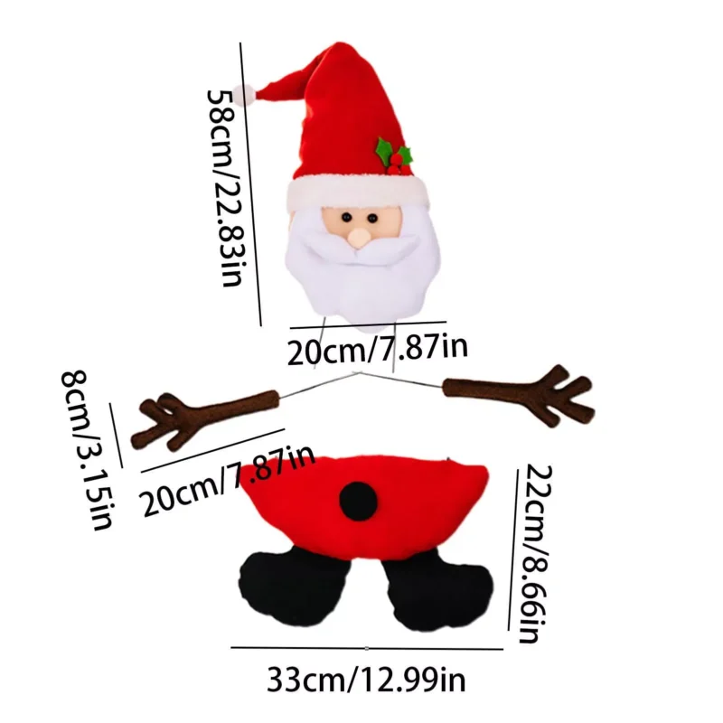 The size of the Santa Christmas tree topper