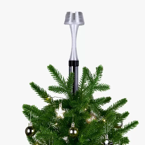 There are universal tree topper holder and stabilizer kits on Top of a Christmas tree