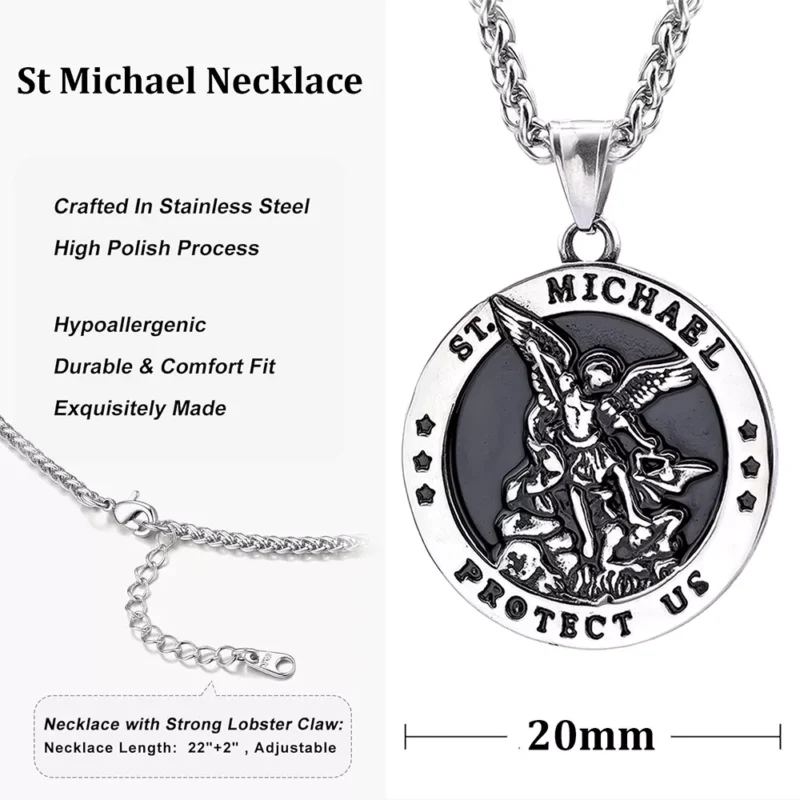 The size of Saint Michael the Archangel necklace