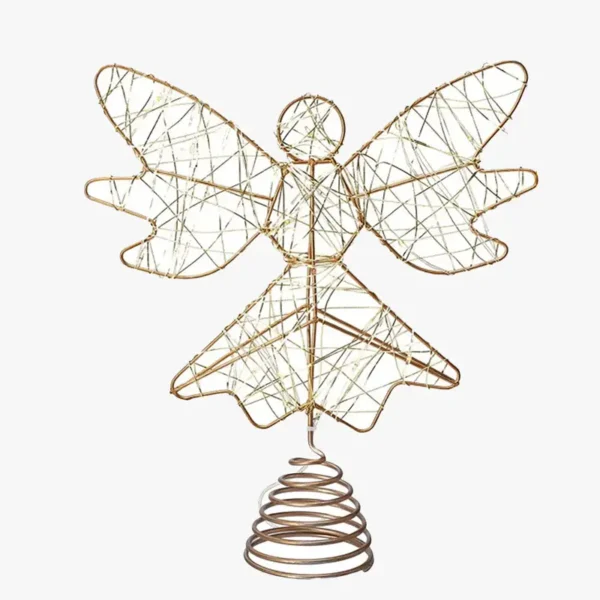 An iron wire angel tree topper.