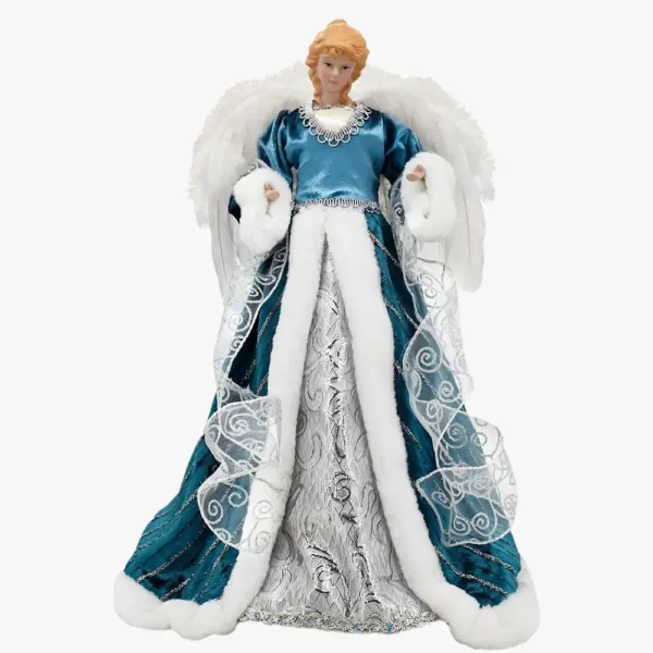 A blue classic angel tree topper.