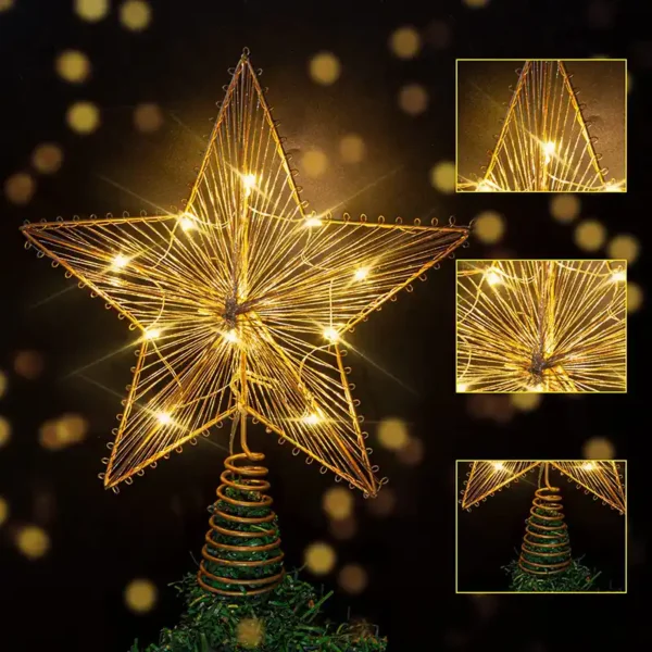 The detailed picture of a 5-pointed star tree topper.