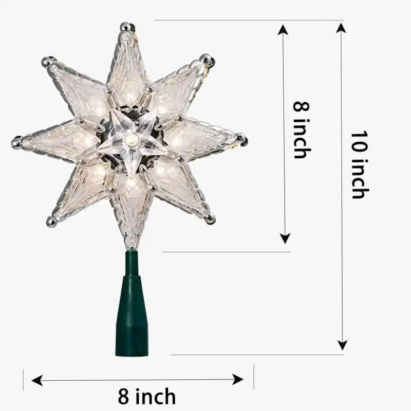 The measurement of a 8-point star tree topper.