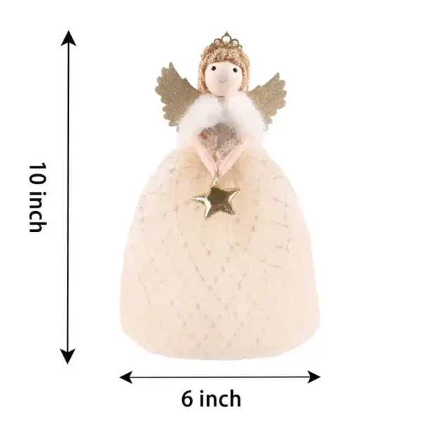 The measurement of a cute angel tree topper.