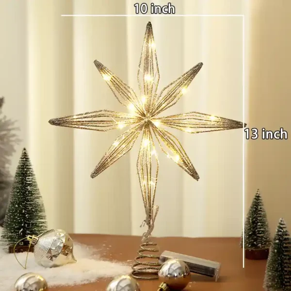 The measurement of a light up star tree topper.