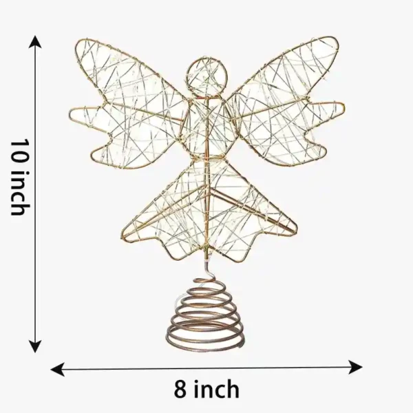 The measurement of a Christmas tree topper angel.