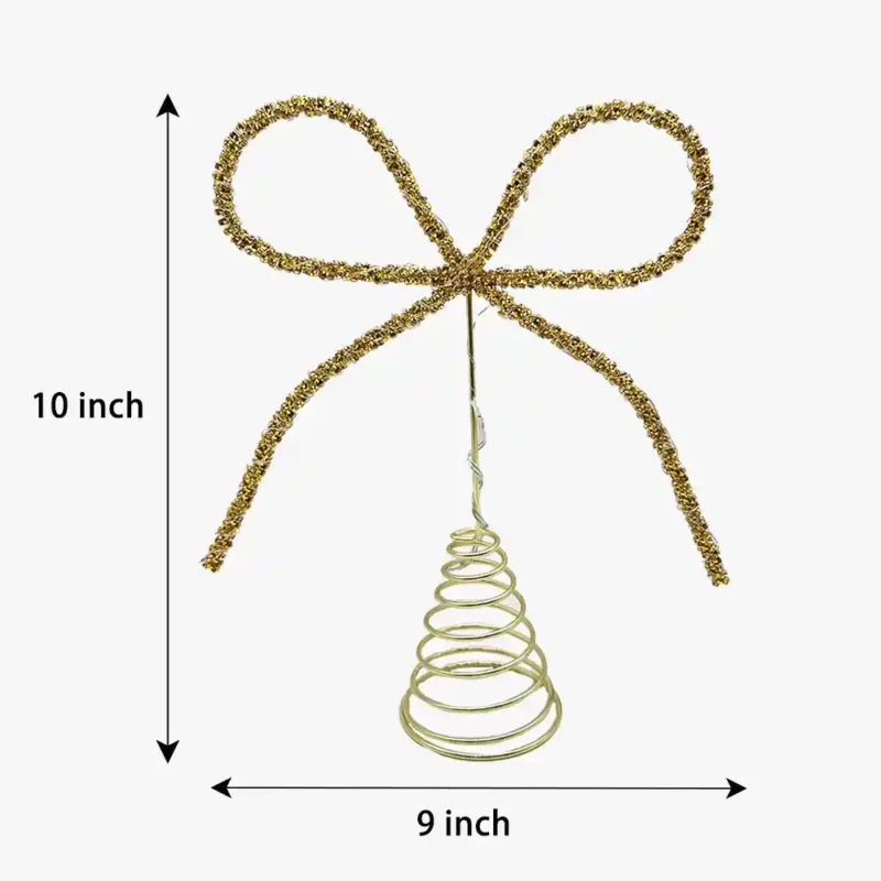 The measurement of a rhinestone bow tree topper.