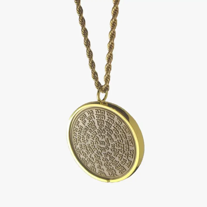 The back view of the gold seal of the Seven Archangels.